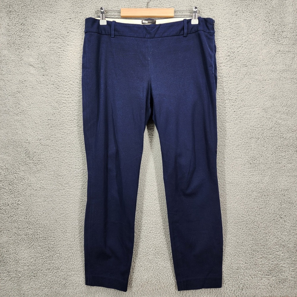 J.Crew Minnie Pant Navy Blue Bi-Stretch Cotton Slim Crop Trouser 18850 Womens 10